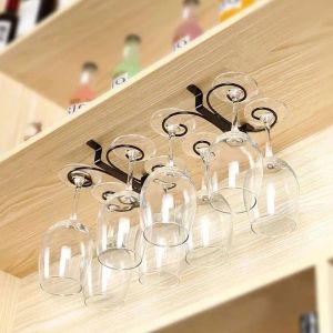 Şarap Camı Tutucu Raf Altında Asılı Goblet Kurutma Rafı Dolap STEMWARE Depolama Standı Kabine Mutfak Bar Malzemeleri