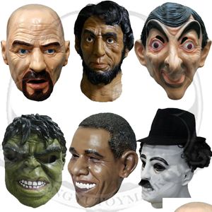 Parti Maskeleri Gerçekçi ADTS İnsan Yüzü Ünlü Lateks Maske Film Karakter Komedyenleri TV sunumcusu Kostüm Cadılar Bayramı Cosplay Del Del Dh6ny