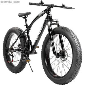 Bike mountain bike con pneumatici a grasso da 26 pollici a 21 velocità Freni a disco doppio a doppia sospensione e telaio ad alto contenuto di carbonio Anti slip bici L48