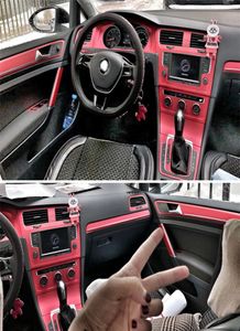 Внутренняя спортивная защита от красного углеродного волокна наклеивания фибры наклейки на автокварнование для VW Golf 7 Mk7 GTI Accessories2509727
