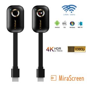 Kutu Mirascreen G9 Plus Kablosuz HDMI Android TV Çubuğu Miracast Airplay Ayna Ekranını Yansıtma Ezmira Döküm 5G 4K 1080P iPhone PC için