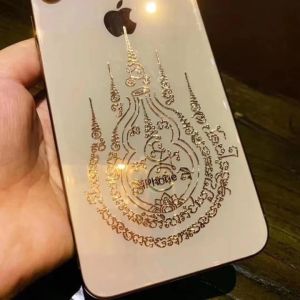 Тайская девять хвоста красная лиса лотос цветочная золотая маска Buddha Metal Mobile Phone Sticker