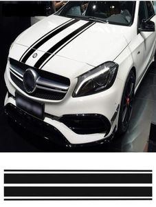 Baskı 1 Stil Bonnet Stripes Mercedes Benz için Hood Çıkartma Motor Kapağı Çıkartmaları A C GLA GLC CLA 45 AMG W176 C117 W204 W2058451812