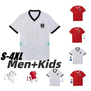 2024 2025 Maglie Austria Austria Euro Calcio Souvenir Home Red Away Away Arnautovic Shirt da calcio Alaba Camisetas de Futbol Men Kids Sabitzer Lienhart Uniform 4xl