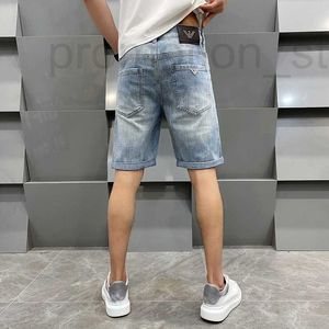 Мужские шорты Дизайнер высококачественный британский стиль трехмерный логотип Eagle Светительный мужской случайные джинсовые шорты с прямыми ногами и микроэластичностью