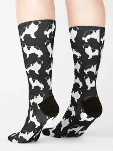Newfoundland Landseer Köpek Cins Siluet (S) Çorap Isıtma Çorap Sporları Yeni in Socks Erkek Kadınlar