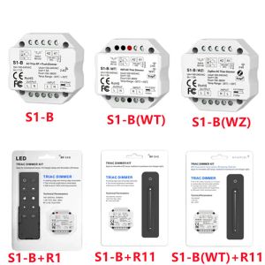 RF + Push AC Faz-kesilmiş Dimmer 2.4G RF LED kontrolör S1-B CH*1.5A S1-B (WT) WiFi RF AC TRIAC Dimmer Uygulama Anahtarı Tek Renk