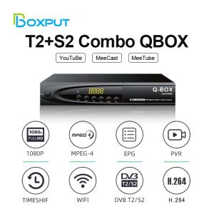 Kutu DVB T2 S2 Combo Qbox Uydu TV Alıcı H264 En İyi Dijital TV kod çözücü 1080p FullHD DVB MP3 Play PVR EPG T2 DVB S2 Set Üst Kutu