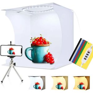 Studio Puluz Mini Photo Studio Box, кольцо светодиодная фотография Lightbox, фото съемки палатка набор 6 цветов, набор для светильника Photobox