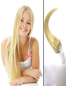 Remy Micro Loop Устройства волос дешевые человеческие волосы 613 светлые блондинки бразильские прямые волосы цельные 1GStrand100s 100GPack88844416