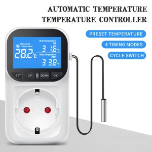 Цифровой температурный контроллер розетка EU Thermostat с датчиком датчика датчика