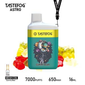 Горячие продажи лучшее качество 2% никотин Tastefog Astro 7000 Puffs E-сигарета одноразовый вейп