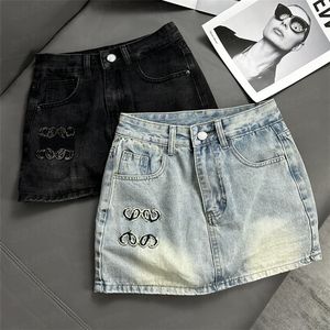 Письмо вышивая джинсовая юбка шорты для женщин летние дизайнеры джинсы короткие брюки Cool Girls Hip Hop Mini юбка уличная одежда