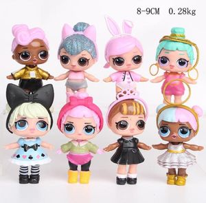 8pcslot 9cm bebek oyuncak Amerikan pvc kawaii çocuk oyuncaklar anime aksiyon figürleri kızlar için gerçekçi yeniden doğmuş bebekler Noel G9641175