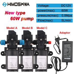 DC 12 V 60W 5L/min landwirtschaftlicher Wasserpumpe Schwarz Mikro Hochdruckmembran Wasserpumpe Wassersprühstoff -Autowaschanlage