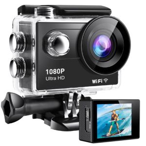 Камеры 1080p HD -камера с 2,0 -дюймовым ЖК -экраном 12MP 30 -метровый водонепроницаемый с антимопроизводством 120 ° шириной с водонепроницаемыми адаптерами корпуса