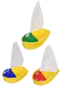 3pcs Bat Boat Toy Пластиковая парусная лодка игрушки для ванны для ванны для ванны для пейзажа для детей для детей многоцветно малмиддлелярж размер H10151161405