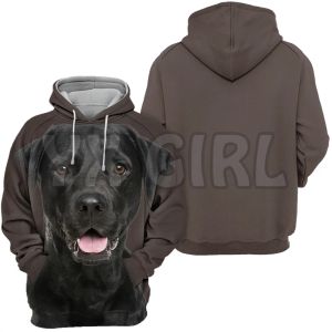 Hayvanlar Labrador Siyah 3d Baskılı Hoodies Unisex Eaketleri Komik Köpek Hoodie Casual Street Trachsuit