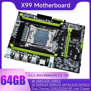 Материнские платы X99 Motherboard LGA2011 поддерживает двойной канал Intel DDR3/DDR4 64GB NVME M.2 SLOT E5 2678 V3V4 CPU SATA2.0/3.0 для ПК