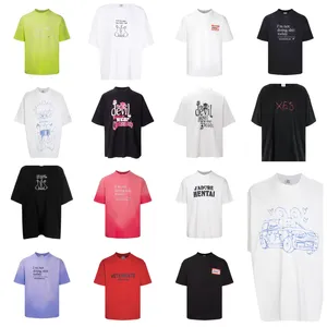 Camisetas masculinas Designer de camisa Men Letra angustiada Letra imprimida Algodão simples de alta qualidade cor sólida cor da moda
