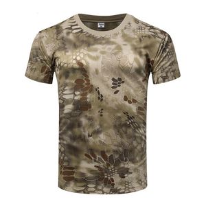 Askeri Ordu Kamuflaj Taktik Kısa Kollu Erkekler Savaş T-Shirt Çocuk Tee Camo Açık Yürüyüş Avcılık Gömlekleri