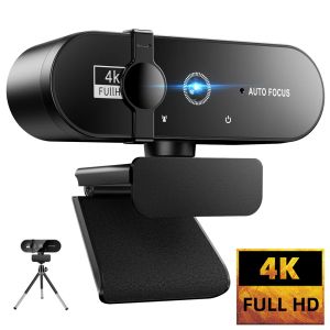 Веб -камеры веб -камера для ПК Web Camera Mini Web Cam с микрофоном USB Webcan Autofocus 4K 2K 1080p Full HD Camera для компьютерного ноутбука