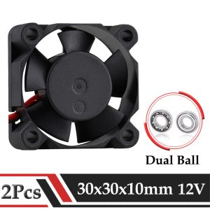 Soğutma 2 PCS GDSTIME DC 12V FAN 30mm 3010 Çift bilyalı Rulman 3D Yazıcı Yüksek Hızlı Soğutucu Fan 30mmx10mm 3cm Mikro Laptop Soğutma Fanı