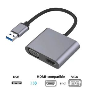 HUBS 1080p USB 3.0 в HDMICAMATIBLE Converter Multi Display Графический адаптер для ПК -проектора HDTV Внешняя видеокарта HDTV