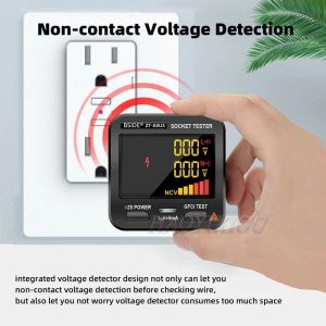 Dijital Soket Test Cihazı BIDE ZT-E8 Akıllı LCD Çıkış Denetleyicisi NCV Test Dedektörü AB US UK Fiş Tapa Zemin Sıfır Çizgisi RCD