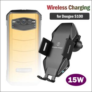 Carica Chargers 15W Qi CAR CARICAZIONE Wireless per Doogee S100 Rugged Porta del telefono Caricatore wireless per Doogee S100 Carcharger