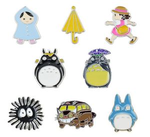 Anime japonês periféricos broches conjunto 8pcs fofos Totoro BURLEGTES BLAKETES PARA GIRLAS PIN de jóias de liga de prata ACCE4833134