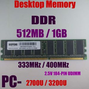 RAMS 1GB 2RX8 PC3200 DDR400 RAM 512MB DDR333 PC2700 DDR 400MHz Non ECC DEMM 2,5 V Desktop 184Pin