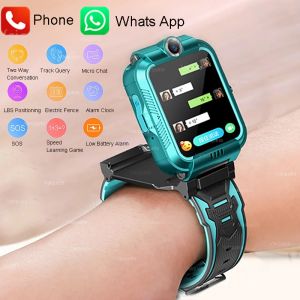 Смотреть детские Smart Watch Водонепроницаемые IP67 SOS Antillost Phone Call Watch с SIM -картой Tracker Smart Wwatch для детей