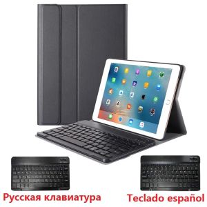 Klavye ile iPad 2018 için Case Slim Coque A1822 A1893 İPad için Çıkarılabilir 9.7 2017 2018 5. 6. Rus İspanyol Klavye Kılıfı