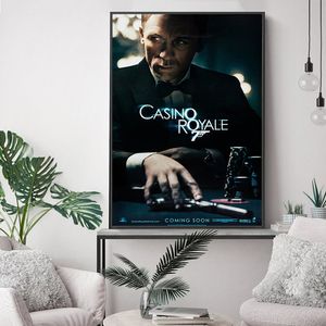 Казино Royale Spy Parody Film Art Print Pant Pant Foil Наклейки на стены настенные наклейки видео в кинотеатре Canvas Decor Decor