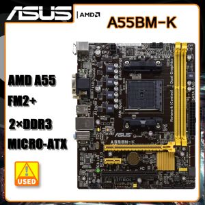 Материнские платы AMD A55 Материнская плата ASUS A55BMK Motherboge Socket FM2+ DDR3 32GB PCIE 3.0 SATA II USB2.0 Micro ATX опора AMD A107800 ЦП