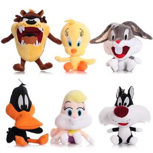 Dolls de pelúcia por atacado de patos de animais de 8 polegadas coelhos raposas de raposa recheada brinquedos para crianças presentes J240410