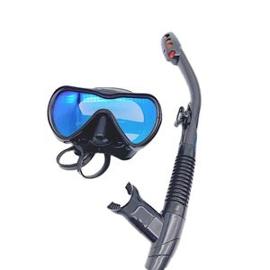 Yeni tüplü dalış silikon maskesi seti büyük görünüm anti-fog uv kullanımı su sporları için snorke için snorke için kullanılır.