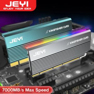 Cards Jeyi RGB PCIE 4.0 Adaptador NVME, PCIE para NVME M.2 Card SSD SSD com dissipador de calor de alumínio, compatível com Gen4 Gen3 Gen2 Gen1