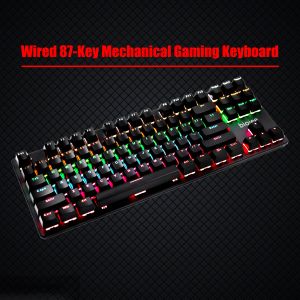 Клавиатуры Biojee B87 Wired 87Key Mechanical Gaming Клавиатура Радужная Клавиатура с подсветкой для Windows PC Ноутбук для игры и офиса