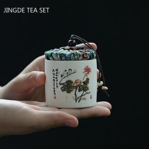 Креативность керамика чай Caddy Tieguanyin хранение танк портативная дорожная чайная коробка запечатанная кофейная пудровая банка