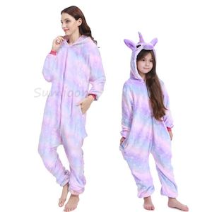 Baby Girl Clothes Jungen Einhorn Pyjamas Winter Frauen Flanell Kigurumi Tier Kapuze -Leoparden -Onesie Nachtwäsche Kinder Pyjama