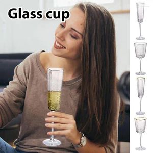Şarap bardakları berrak şampanya flütleri cam fincan kadeh yıldönümü konsantre doğum günü partisi malzemeleri altın parıltı kupaları