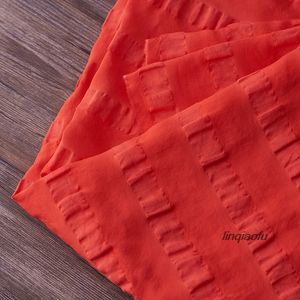 Tecido de linho linho listrado em tecido vermelho laranja linho linho de ponta sofisticado