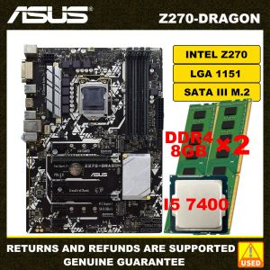 Материнские платы Asus Z270Dragon Motherboard Kit с процессором I5 7400 и двумя DDR4 8GB RAM LGA 1151 Intel Z270 SATA III M.2 HDMI PCIE 3.0 ATX