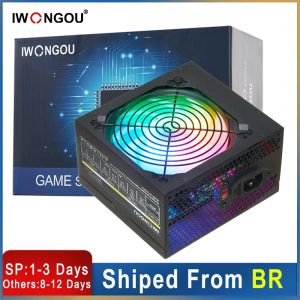 Malzemeler Iwongou Fonte 600W 800W 80PLUS RGB Bilgisayar Güç Kaynağı Ünitesi 110V 220V ATX ​​PC GAMER Kaynak 700W Aktif PFC PSU