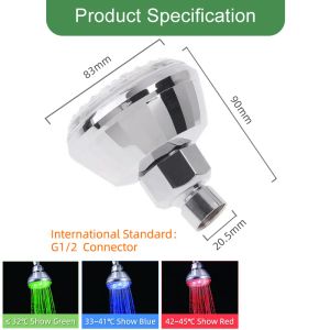 LED musluk duş hortumu sıcaklık sensörü renkli LED ışıkları akıllıca sıcaklık ve renk musluk duşunu tanımlayın
