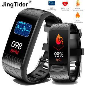 Bileklikler V3E EKG Akıllı Bileklik Fitness Kalp Hızı Kan Basıncı SPO2 Monitör Akıllı Band Spor Bilek Bant IP67 Su Geçirmez Erkekler Akıllı Saat