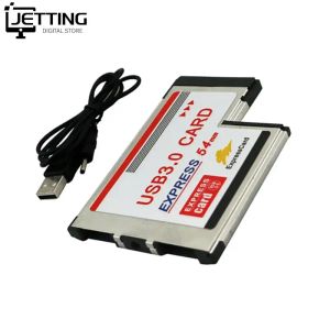 Carte Dual 2 porte hub card PCI Express Card da 54mm a USB 3.0 Scheda 2 porta Expresscard PCIE a USB Adattatore Convertitore per laptop Notebook