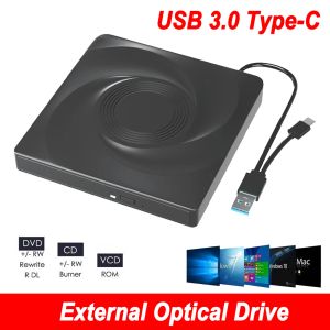 Unidades tipo C/USB 3.0 DVD externo DVD CD player PC DVDRW ROM Player CDRW Slim CD Externo DVD DVD para MacBook Laptop Desktop